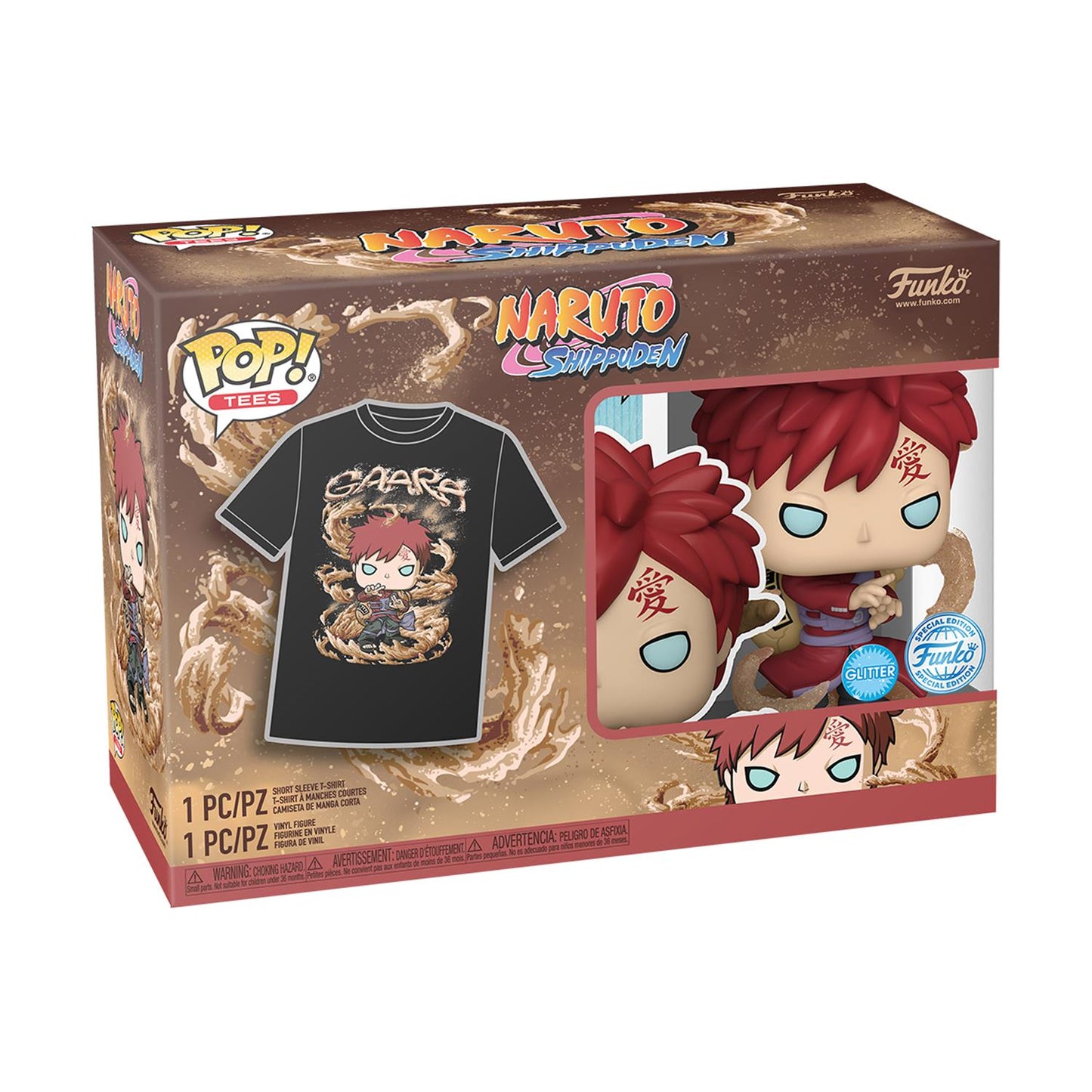 Funko Pop! & Tee (Adult): Naruto - Gaara (Glows in the Dark) Vinyl Figure and T-Shirt (L)