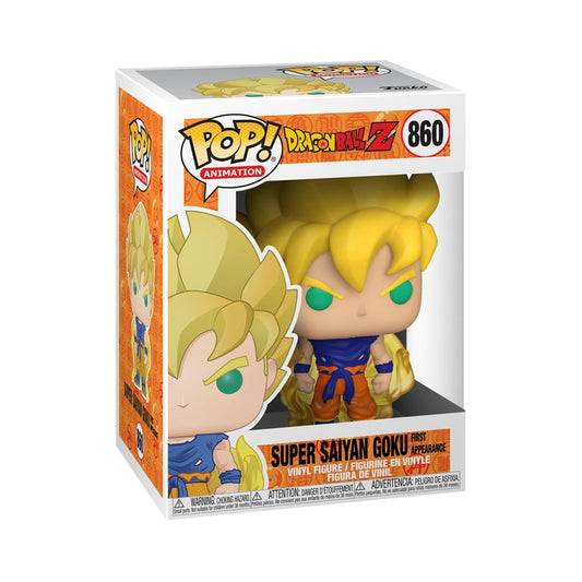 🟡🔥Funko Pop! Animation: Dragon Ball Z – Super Saiyan Goku (First Appearance) #860 Vinyl Figure