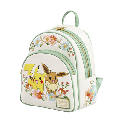 Loungefly Pokemon: Pikachu & Eevee Floral Mini Backpack