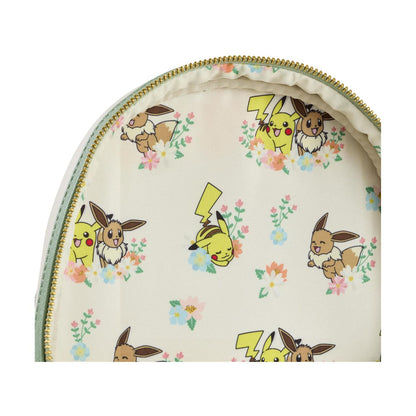 Loungefly Pokemon: Pikachu & Eevee Floral Mini Backpack