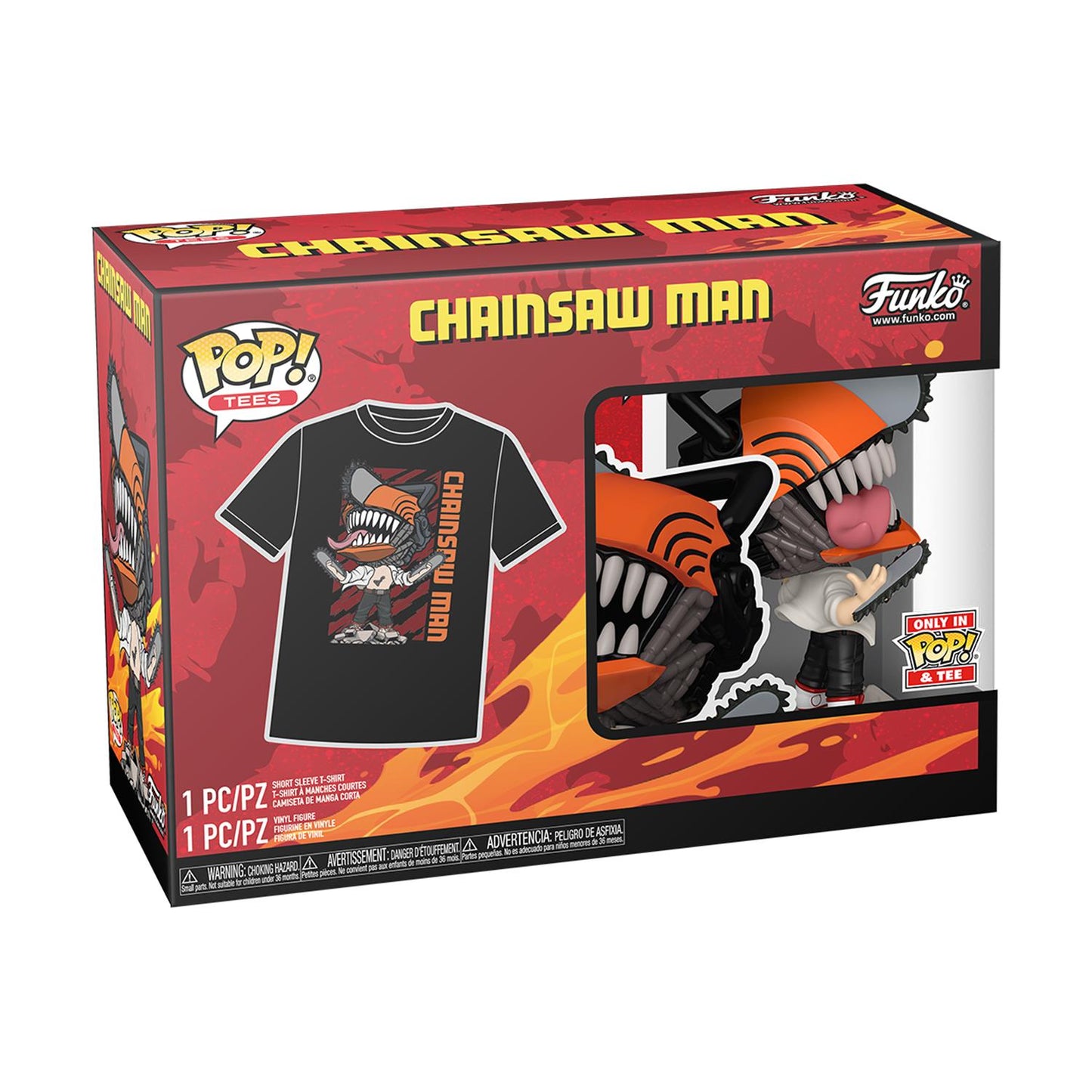 Funko Pop! & Tees (Adult): Chainsaw Man - Chainsaw Man Leaping Vinyl Figure & T-Shirt (XL)
