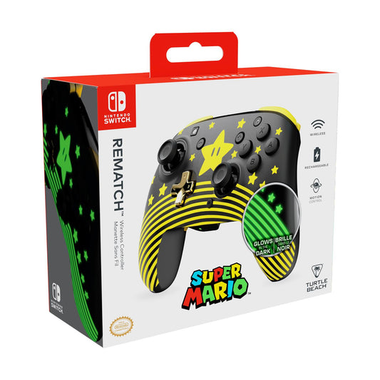 Ασύρματο χειριστήριο Nintendo Switch Rematch Super Mario Super Star Glow in the Dark - Turtle Beach