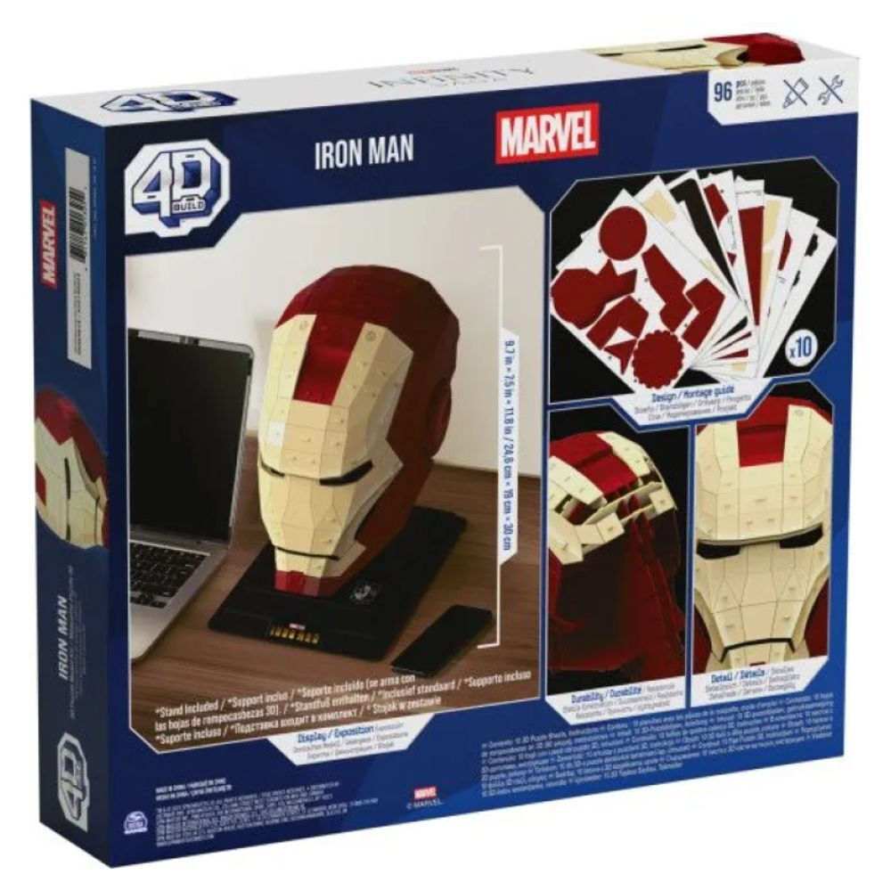 Spin Master Marvel The Infinity Saga 4D Build - Iron Man Helmet 3D Puzzle Model Kit (6069819)