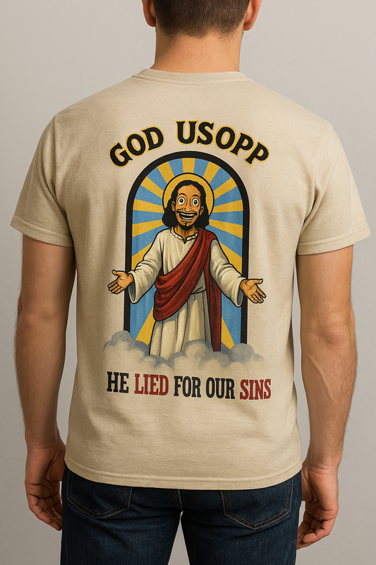 T-Shirt “God Usopp” — Divine Lies, Legendary Status
