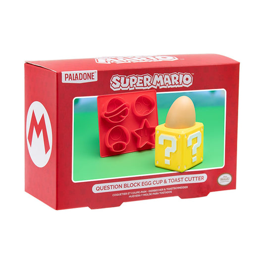 Paladone: Super Mario - Question Block Egg Cup & Toast Cutter
