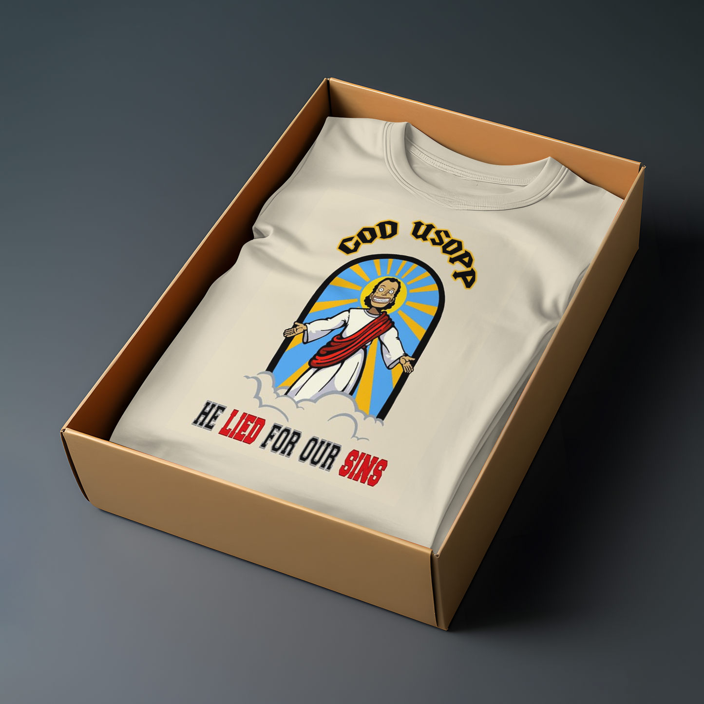 T-Shirt “God Usopp” — Divine Lies, Legendary Status